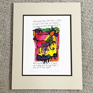 Brian Andreas Story People Matted Print Signed "Heaven” Whimsy 11 x 14 - 1995